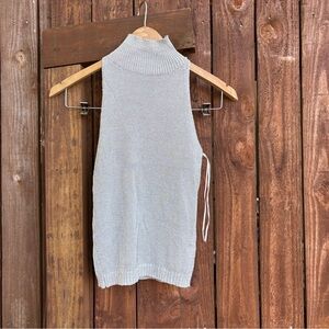 Topshop Medieval Silver Chain Mail Viscose Turtle Neck Tank